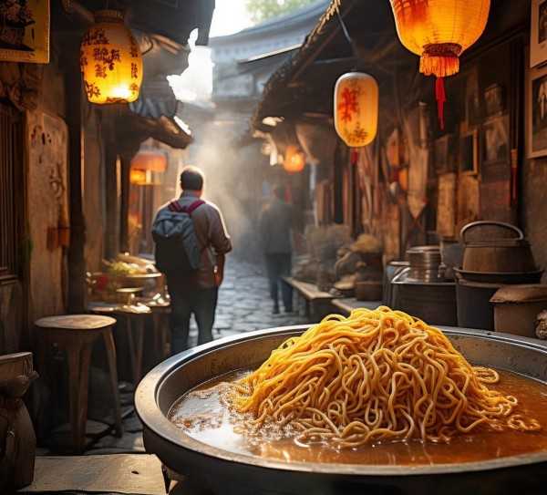油泼面起源之谜，探访传统美食的故乡,探寻油泼面的故乡，揭开这一美食的神秘面纱,美食,营养,风味,第1张